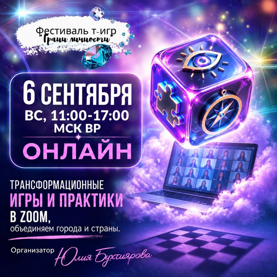 Фестиваль трансформационных игр и практик «Грани личности», 6 сентября, онлайн
